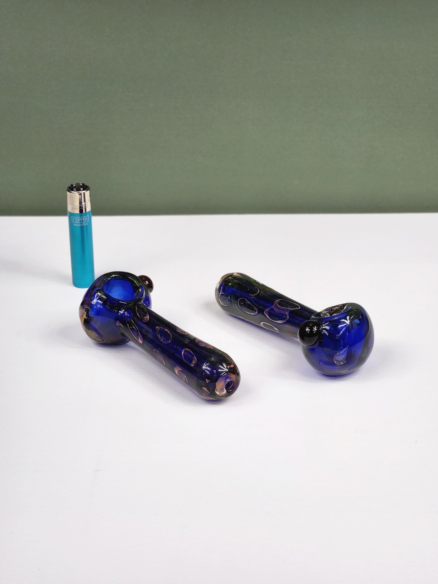 Blue Bubble Glass Pipe