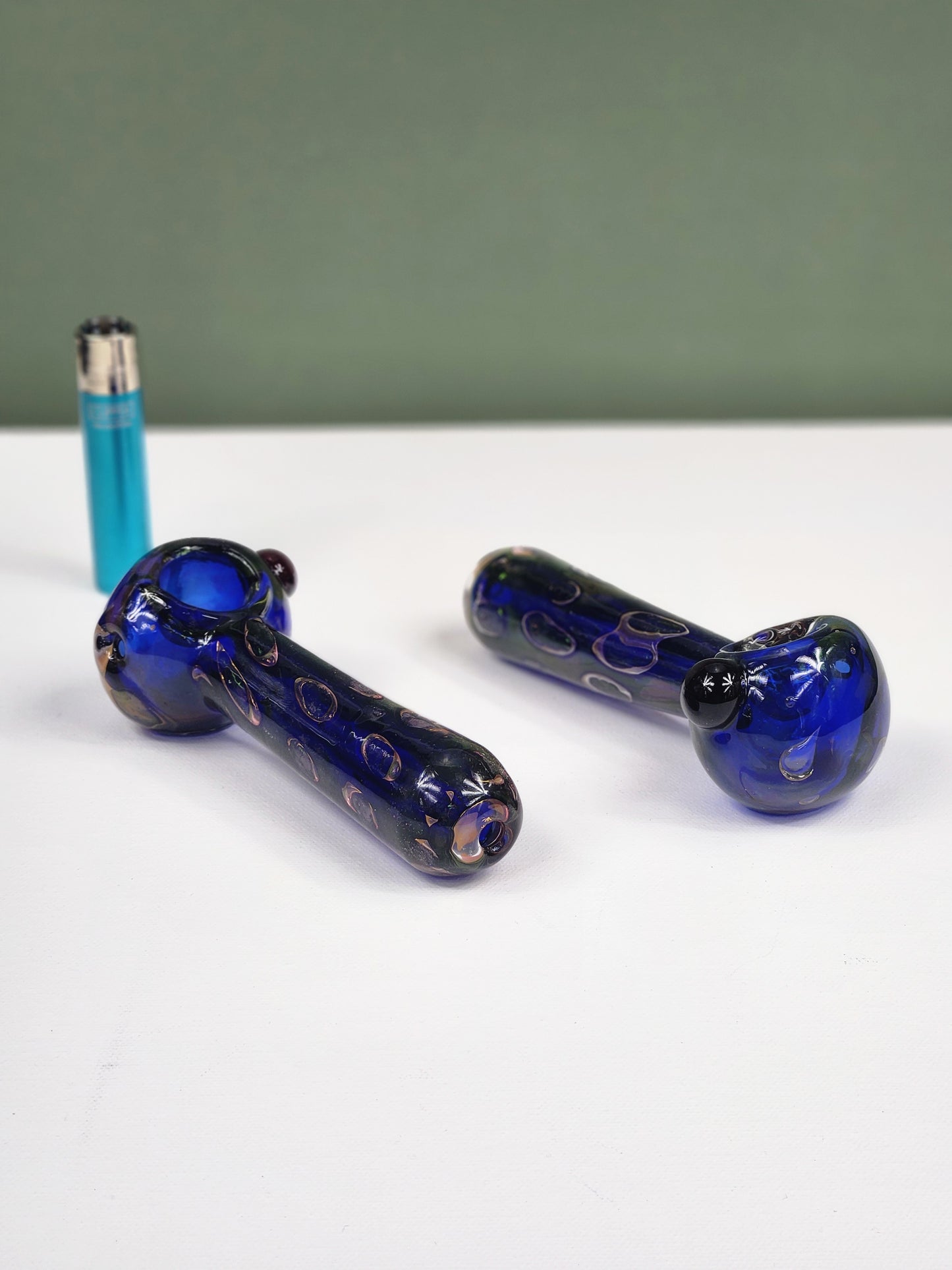 Blue Bubble Glass Pipe