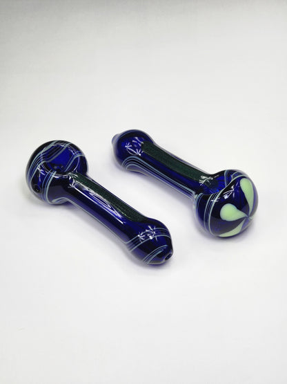 Blue Flower Glass Pipe