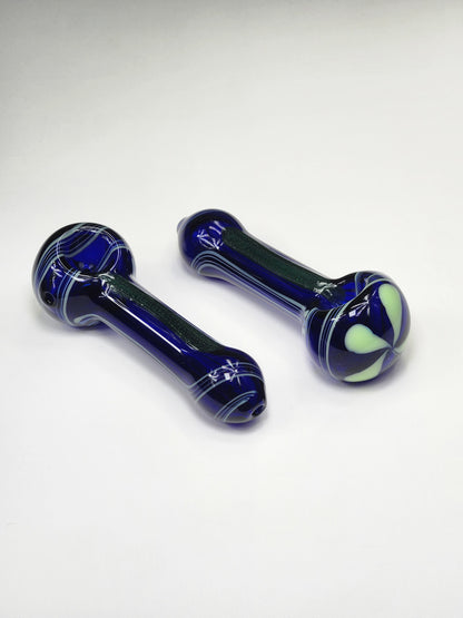 Blue Flower Glass Pipe