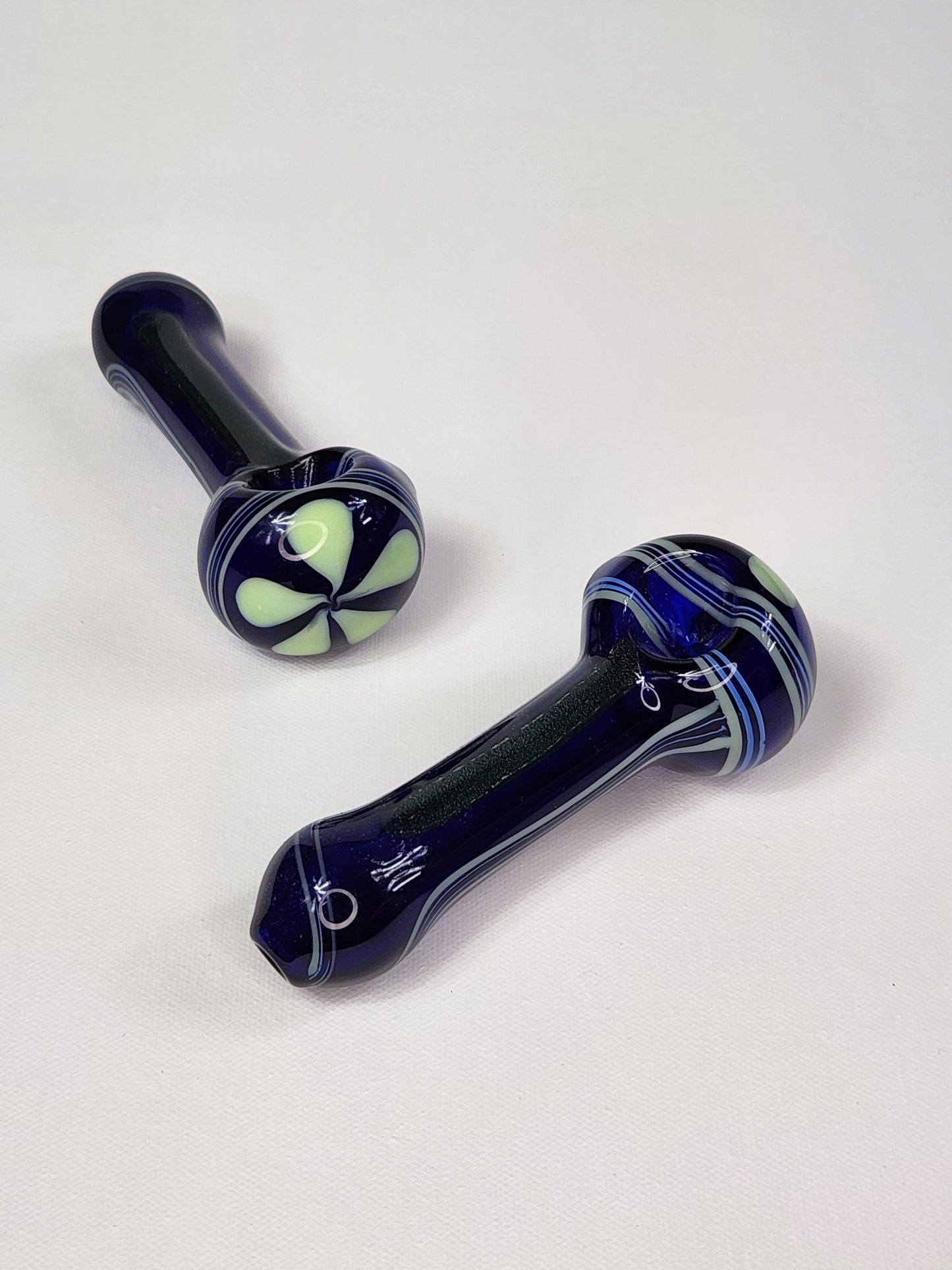 Blue Flower Glass Pipe