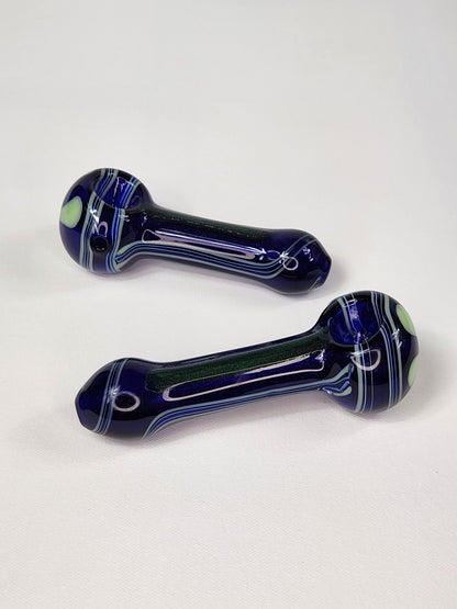 Blue Flower Glass Pipe