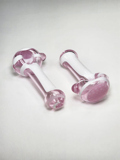 Pink w/ White Stripe Glass Pipe