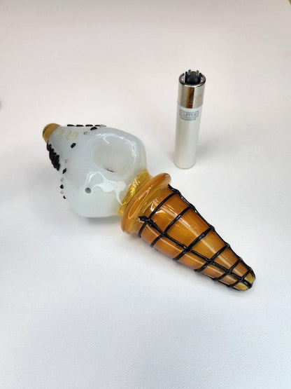 5" Ice Cream Cone Glass Pipe - The Bud Butler