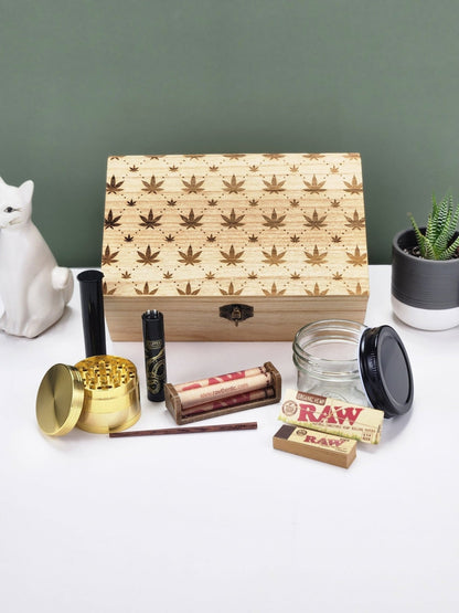 Luxury Cannabis Pattern Stash Box - The Bud Butler