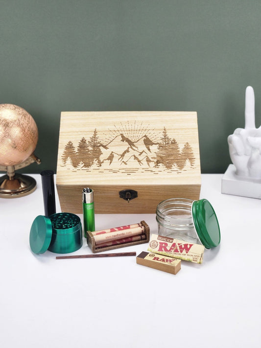 Mountain & Forest Landscape Stash Box - The Bud Butler